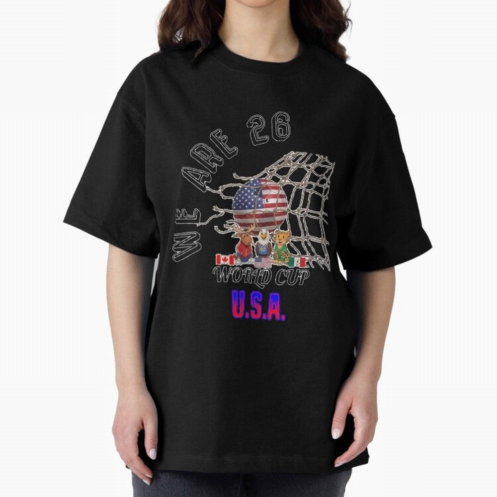 World cup 26 - USA Oversized T-Shirt Remember the FIFA World Cup 2026 Journey through Messi, Neymar and Mbappe Highlights, Brazil, Portugal and Argentina Pride, Classic Soccer Heritage, Championship Pressure, Fan Loyalty and International Pride;