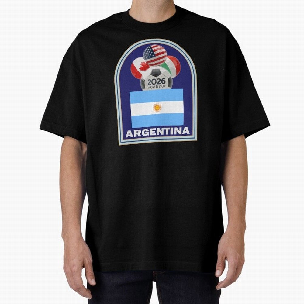 Argentina 2026 Soccer T-shirt Oversized T-Shirt Support FIFA World Cup 2026 Spirit, Made for France and Portugal, CR7 and Messi, Fan Favorite Moments, National Team Passion, Big Match Drama and Soccer History; Made for Die Hard Supporters, Soccer