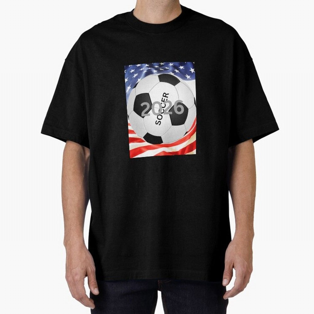 THIS IS SOCCER 2026 Oversized T-Shirt Show Your Love for Global Football Passion for FIFA World Cup 2026 USA Canada Mexico, Capturing CR7 and Messi, England and Germany, Vintage Soccer Flavor, Modern Football Stars, National Flags and Final Night