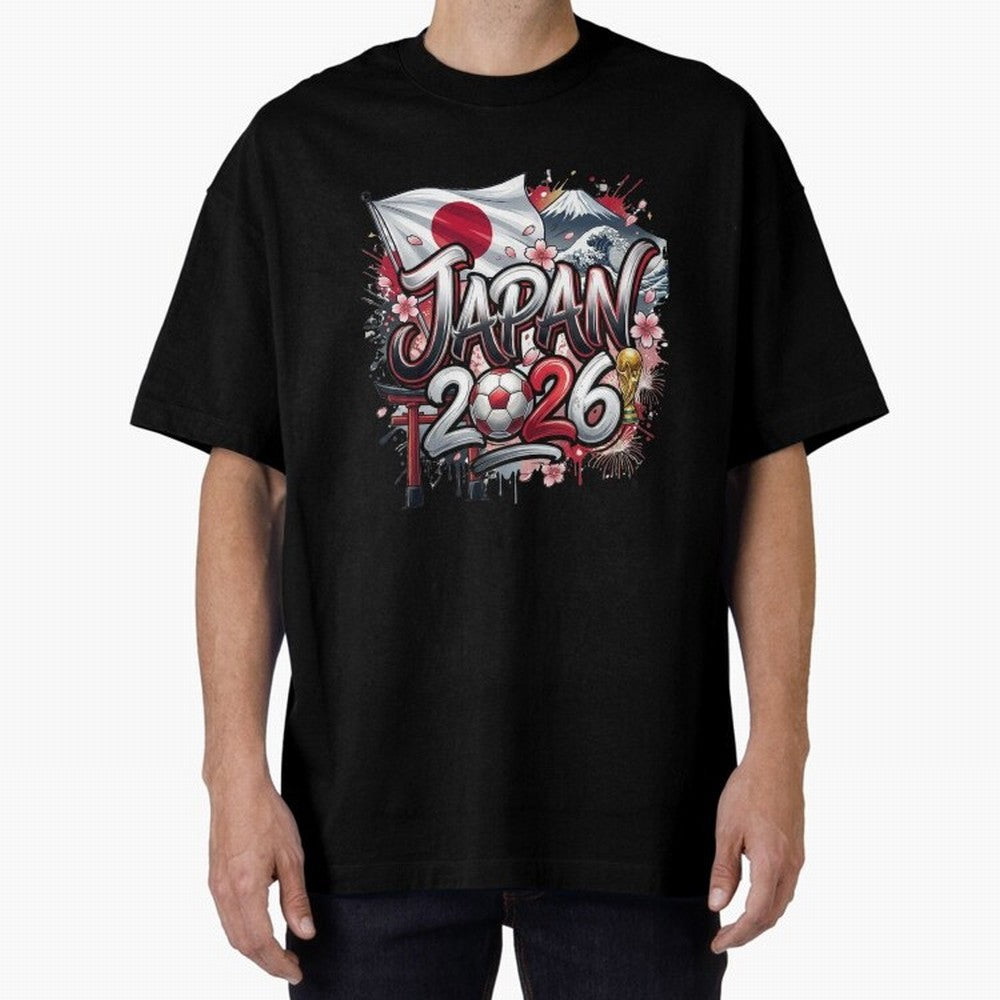 Japan World Cup 2026 Football Legacy Oversized T-Shirt Experience the FIFA World Cup 2026 Group Stage Journey through Messi and Cristiano Ronaldo Highlights, Argentina and Brazil Pride, Soccer Culture, Superstar Moments, National Team Dreams and