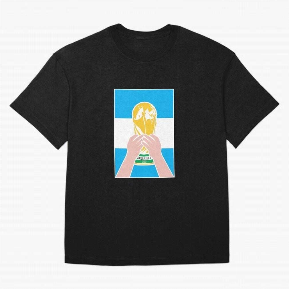 Champion Argentina 2022 Oversized T-Shirt Fuel the Hype around Match Day Hype around FIFA World Cup 2026, Mbappe, England and Germany, Classic Soccer Heritage, Championship Pressure, Fan Loyalty and International Pride; Ideal for Passionate Fans