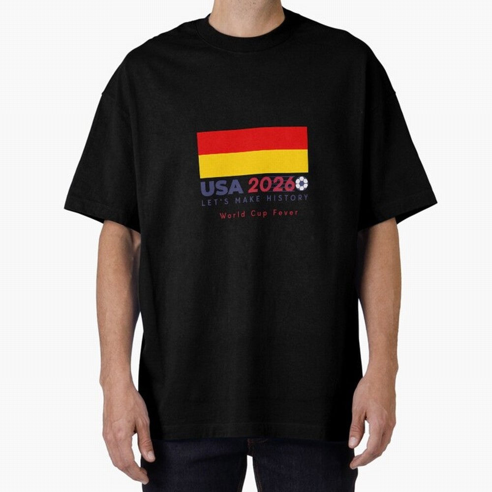 Usa 2026 World Cup Fever Americas Football. Oversized T-Shirt Show Championship Spirit for Match Day Hype around FIFA World Cup 2026 USA Canada Mexico, Messi, Neymar and Mbappe, England, Stadium Chants, National Pride, Trophy Dreams and