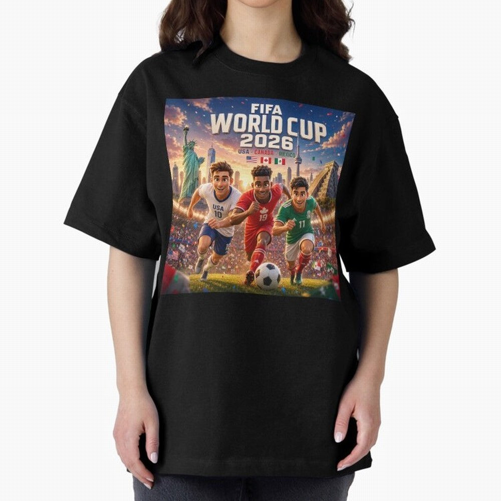 ? USA Canada Mexico Football 2026 #football 2026 Oversized T-Shirt Carry the FIFA World Cup 2026 Journey through Messi, CR7 and Mbappe Highlights, Netherlands Pride, Champion Mindset, Group Stage Buzz, Knockout Tension and Passionate Fan Culture;