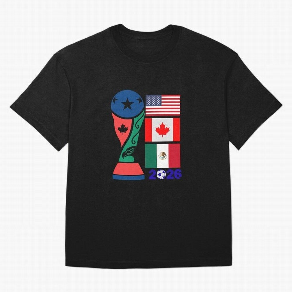 North America Football Unity 2026 Oversized T-Shirt Remember Iconic Moments from FIFA World Cup 2026 USA Canada Mexico for Fans of Haaland and France and Portugal, Bringing Fan Favorite Moments, National Team Passion, Big Match Drama and Soccer
