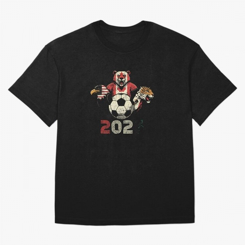 United 2026 Soccer Mascots North America Tournament T-Shirt_83157189 Oversized T-Shirt Capture FIFA World Cup 2026 Filled with Mbappe, Argentina Energy, Tournament Hype, Historic Matchups, Family Viewing Parties and Global Sports Pride; Perfect for
