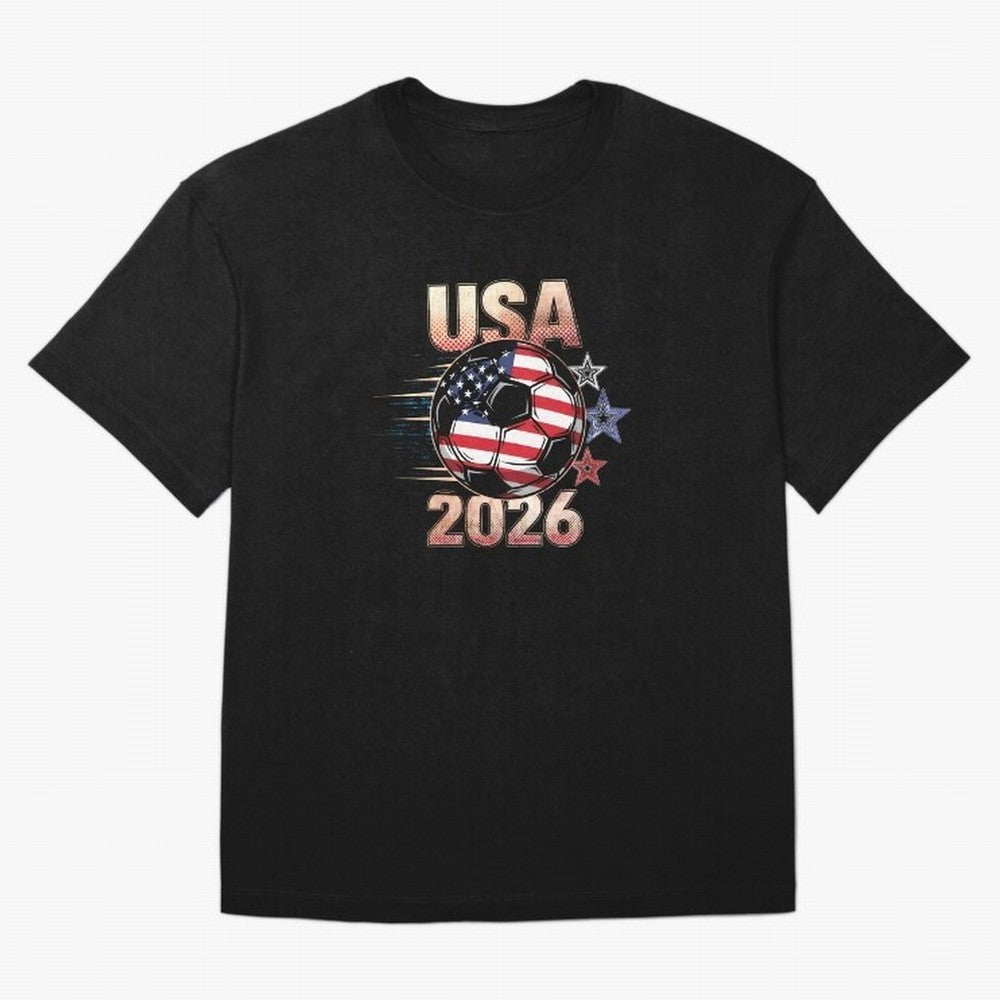 USA Soccer with Red White Blue Stars 2026 Cup T-Shirt_83834283 Oversized T-Shirt Celebrate the Stars of FIFA World Cup 2026 USA Canada Mexico Spirit, Made for Brazil, Messi and Cristiano Ronaldo, Fan Favorite Moments, National Team Passion, Big
