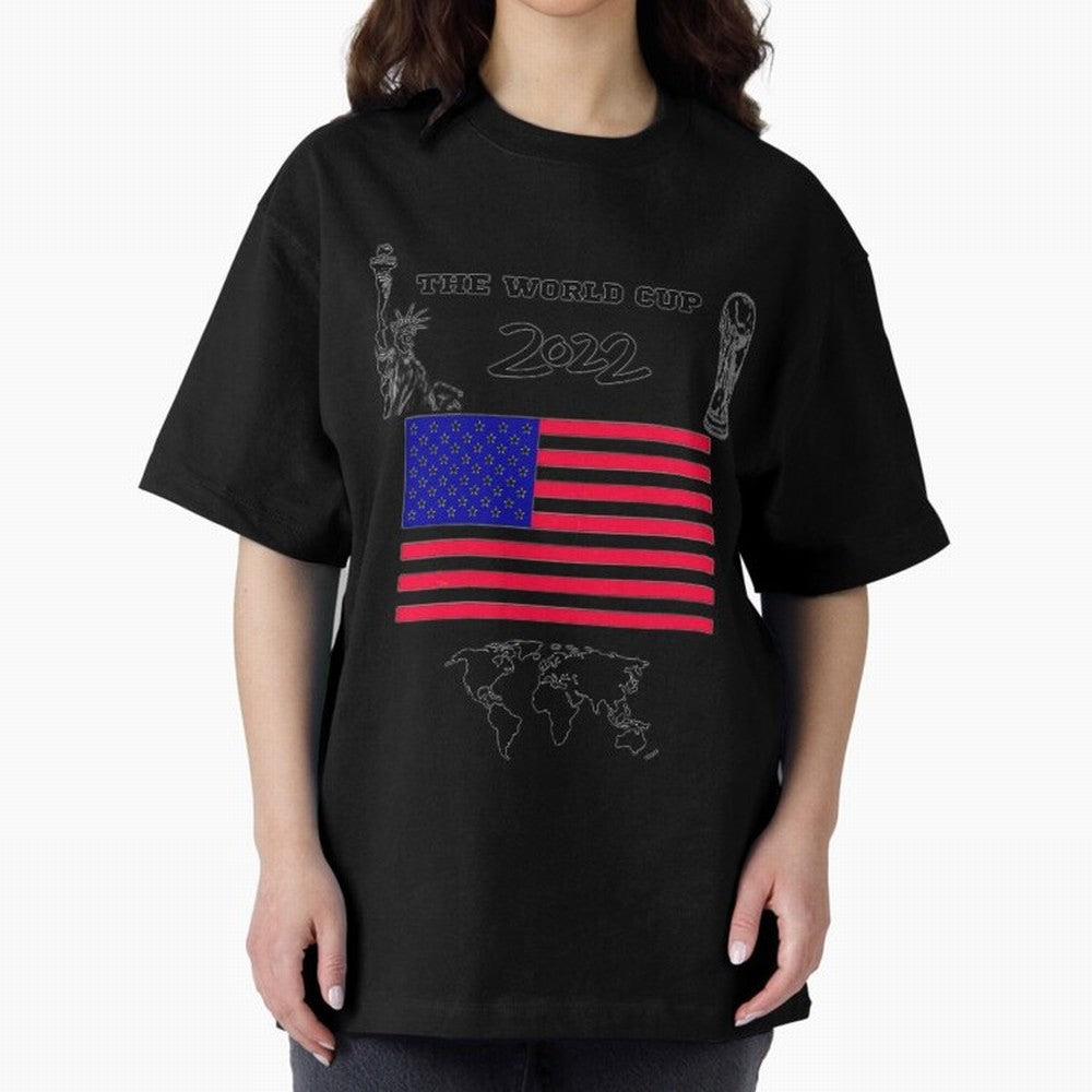 T-shirt for World cup, USA Oversized T-Shirt Bring Home Match Day Hype around FIFA World Cup 2026 Group Stage, Mbappe and Neymar, Brazil, Portugal and Argentina, Stadium Memories, Football Loyalty, International Chants and Championship Tradition;
