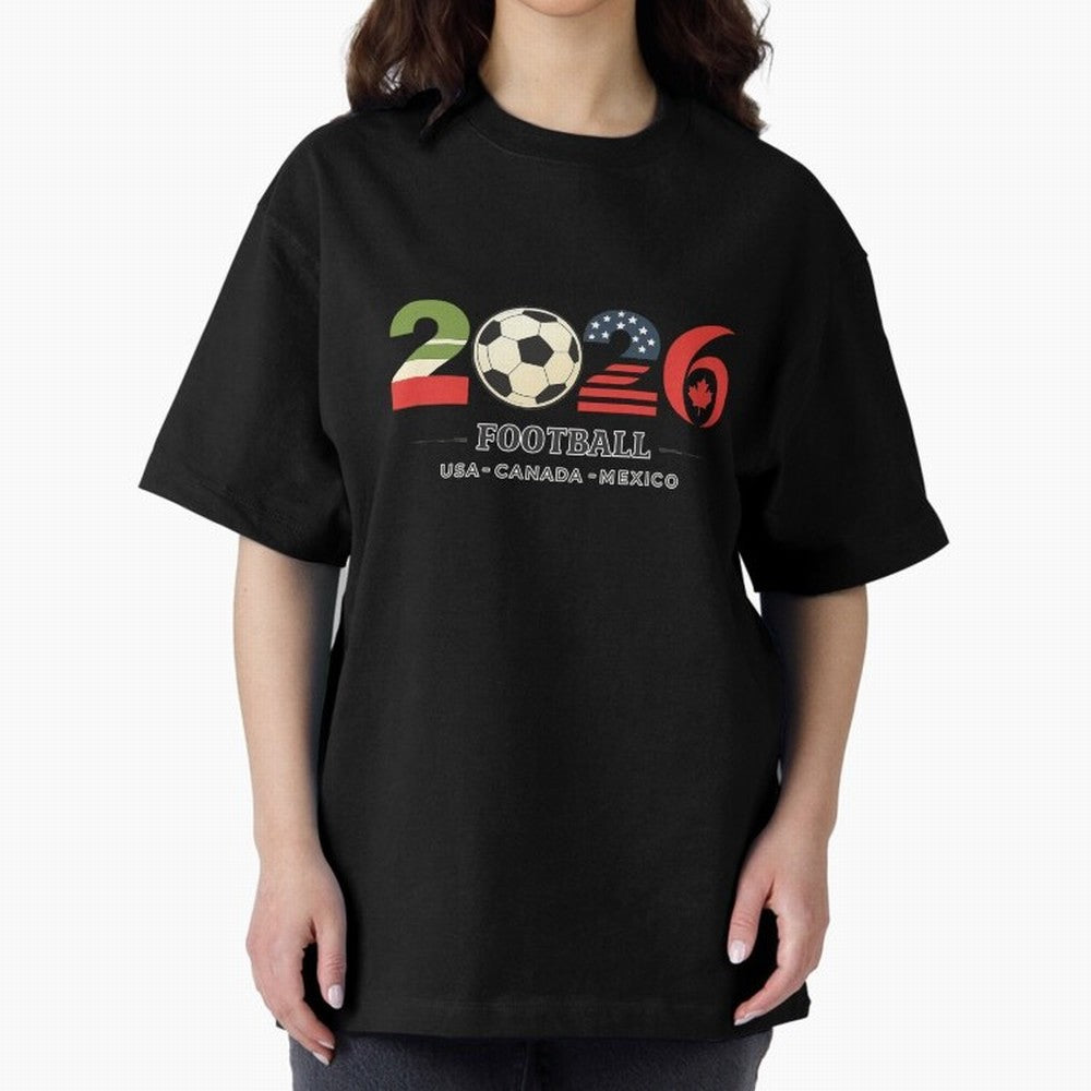 Football 2026 USA Canada Mexico Oversized T-Shirt Keep the Legacy of FIFA World Cup 2026 Group Stage Spirit, Centered on Portugal, Cristiano Ronaldo, Haaland and CR7, Fan Favorite Moments, National Team Passion, Big Match Drama and Soccer History;