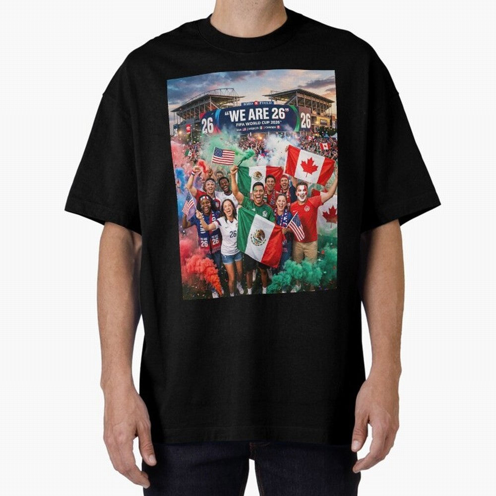 2026 World Cup Fans Celebrate Oversized T-Shirt Show Your Love for the FIFA World Cup 2026 Journey through Mbappe Highlights, England, France and Netherlands Pride, Global Supporter Spirit, Legendary Goals, National Colors and Tournament
