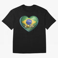 Brazil 2026 World Football Heart Flag Designs Oversized T-Shirt Make Every Kick Count in FIFA World Cup 2026 USA Canada Mexico for Fans of CR7 and Netherlands, Bringing Retro Football Energy, Iconic Rivalries, Trophy Chase Drama and Stadium