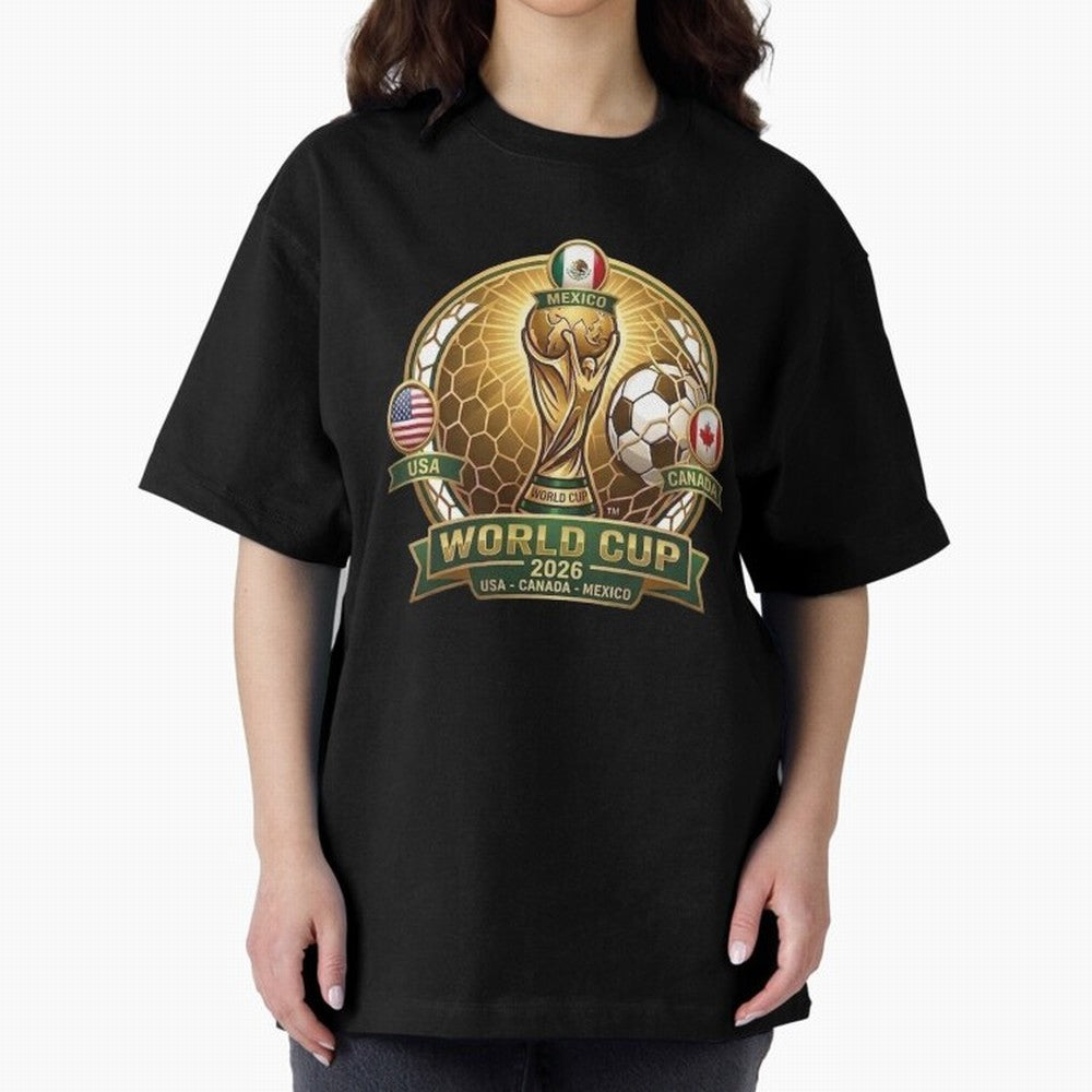 Chasing the Cup 2026 Oversized T-Shirt Bring Stadium Energy to the FIFA World Cup 2026 Group Stage Journey through Mbappe Highlights, Argentina and Brazil Pride, Vintage Soccer Flavor, Modern Football Stars, National Flags and Final Night Emotion;
