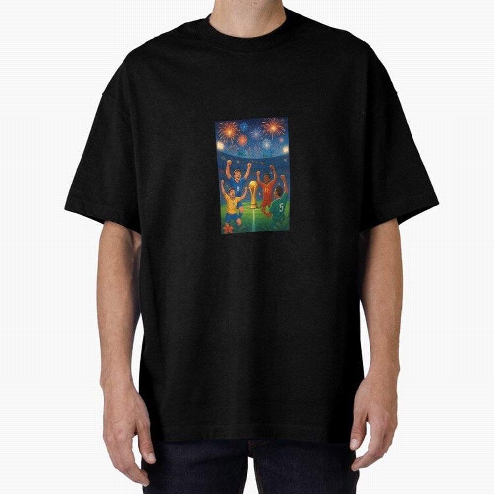 World Cup Oversized T-Shirt Show Love for Legendary Goals in the FIFA World Cup 2026 Journey through CR7 Highlights, Brazil, Portugal and Argentina Pride, Stadium Memories, Football Loyalty, International Chants and Championship Tradition; Ideal