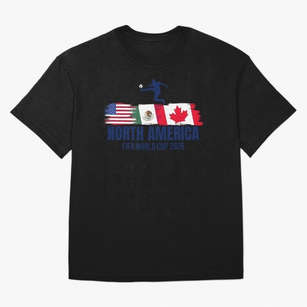 2026 North America Soccer World Tour - USA Mexico Canada Oversized T-Shirt Celebrate the Biggest Stage of the FIFA World Cup 2026 Journey through Mbappe Highlights, Brazil, Portugal and Argentina Pride, Stadium Chants, National Pride, Trophy Dreams