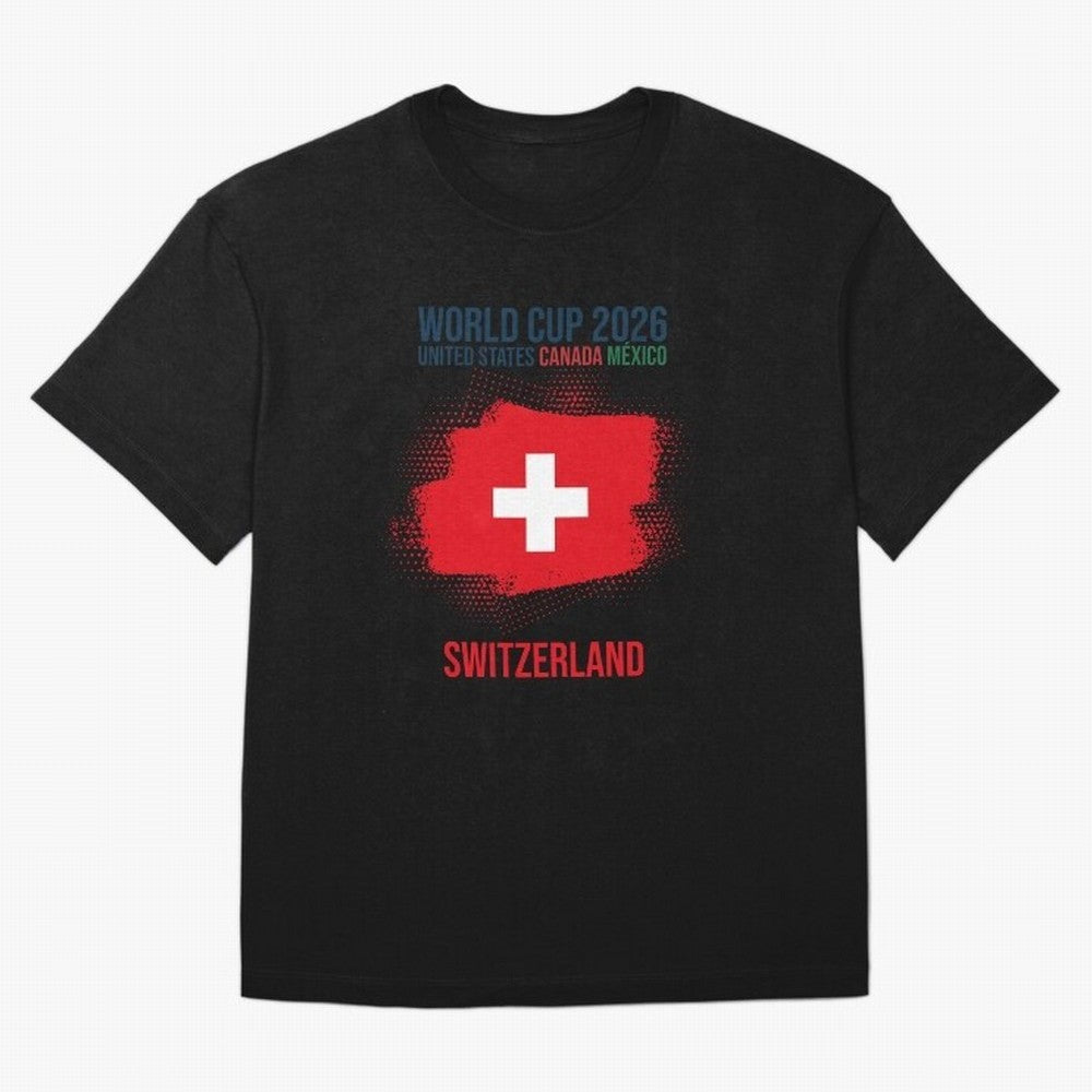 SWETZERLAND WORLD CUP 2026 Oversized T-Shirt Remember FIFA World Cup 2026 USA Canada Mexico for Fans of Messi, CR7 and Mbappe and Argentina and Brazil, Bringing Global Supporter Spirit, Legendary Goals, National Colors and Tournament Celebration;