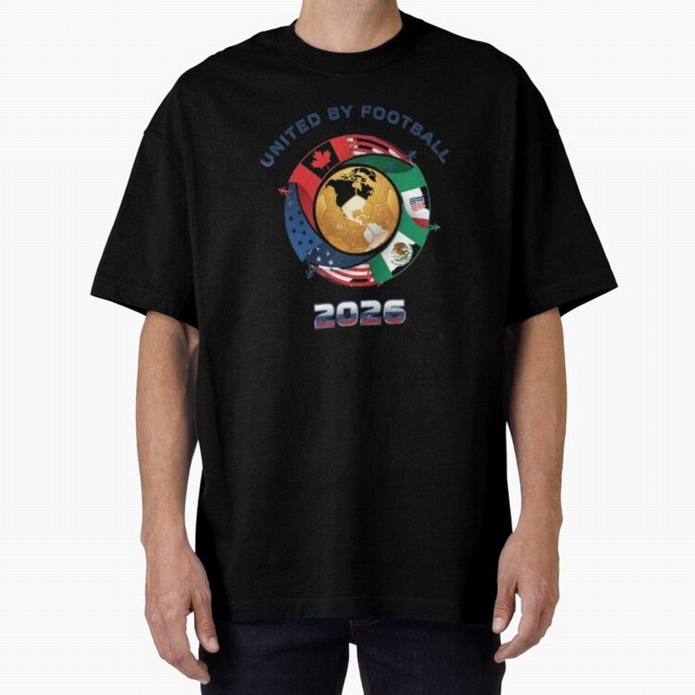 United By Football 2026 Logo Oversized T-Shirt Celebrate Soccer Greatness during FIFA World Cup 2026 Group Stage Spirit, Built around Netherlands, Haaland, Classic Soccer Heritage, Championship Pressure, Fan Loyalty and International Pride; Made