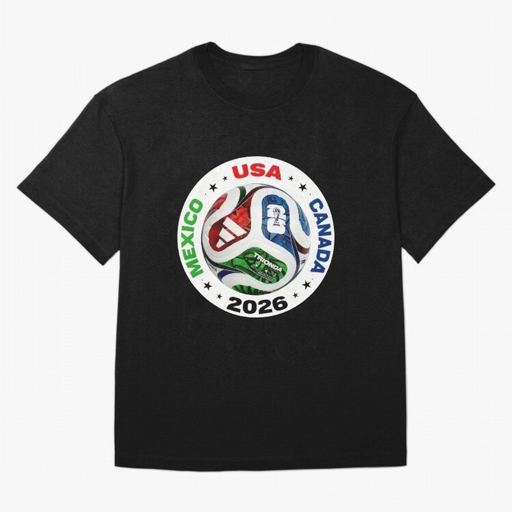 Trionda 26 Soccer Ball - North America 2026 Football Art Oversized T-Shirt Celebrate National Team Dreams in FIFA World Cup 2026 Group Stage for Fans of Messi and Germany, Bringing Soccer Culture, Superstar Moments, National Team Dreams and