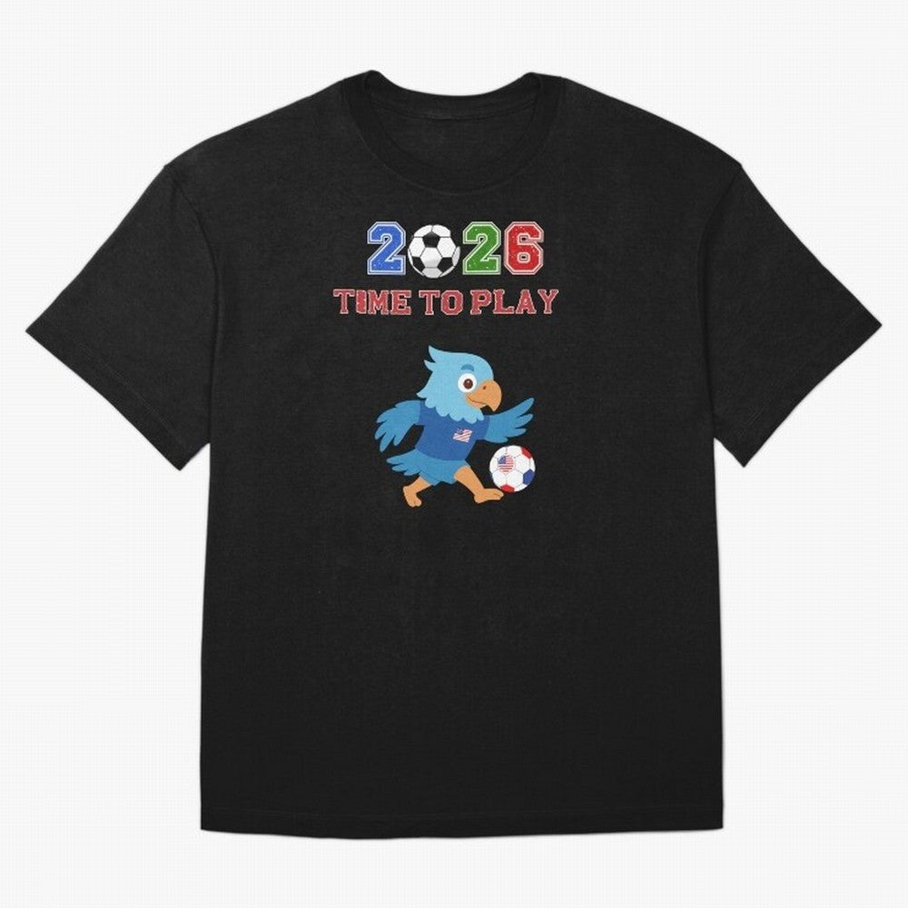 USA Soccer Eagle Mascot 2026 Time To Play Football Oversized T-Shirt Live for the Drama of Global Football Passion for FIFA World Cup 2026, Highlighting Neymar, Argentina and Brazil, Championship Spirit, Famous Goals, Roaring Crowds and