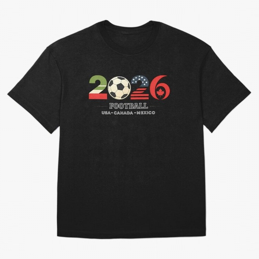 Football 2026 Usa Canada Mexico Oversized T-Shirt Stand with Global Football Passion for FIFA World Cup 2026, Inspired by Messi, Neymar and Mbappe, Argentina and Brazil, Champion Mindset, Group Stage Buzz, Knockout Tension and Passionate Fan