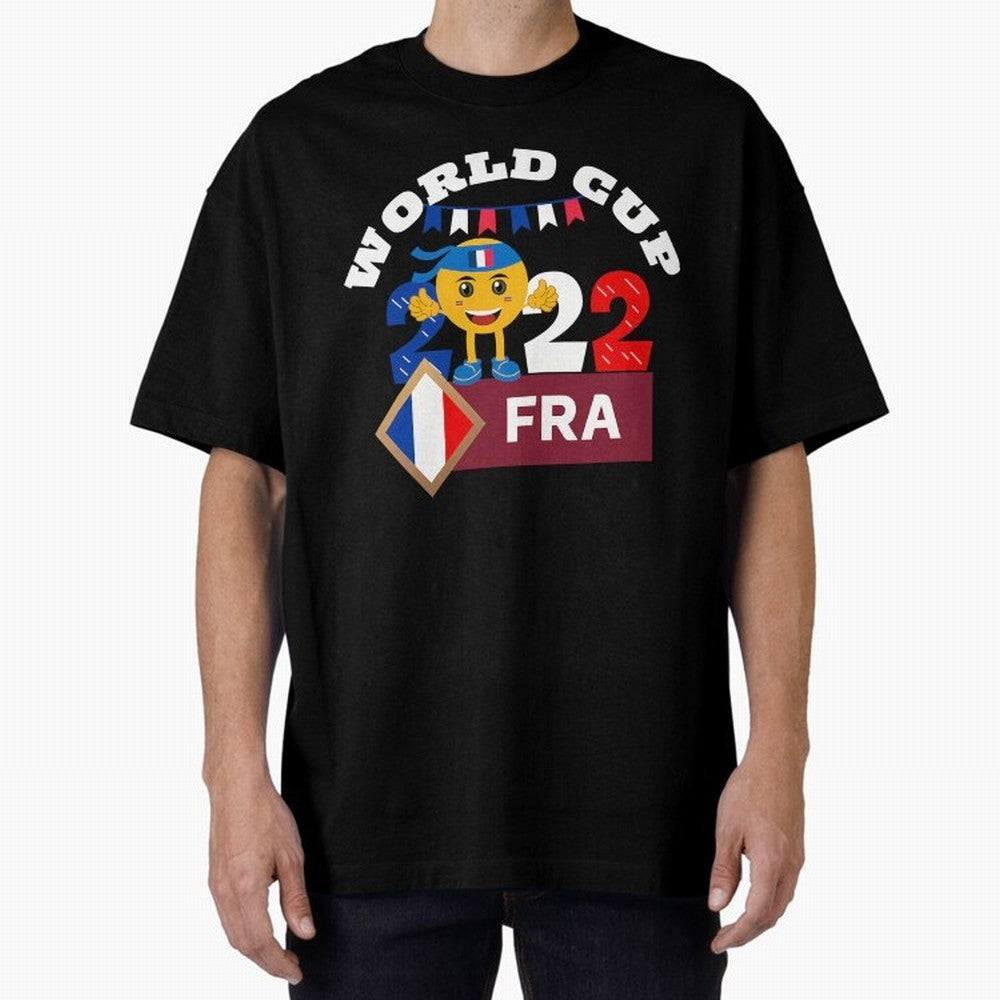 Fifa World Cup 2022. France 2022. Qatar 2022 Oversized T-Shirt Live the Energy of FIFA World Cup 2026 Group Stage Built around Haaland and Mbappe, Spain Energy, Vintage Soccer Flavor, Modern Football Stars, National Flags and Final Night Emotion;