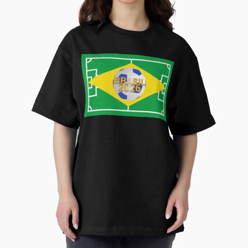 Brazil World Cup 2026 Oversized T-Shirt Feel Match Day Hype around FIFA World Cup 2026 USA Canada Mexico, Messi, Argentina, France and Brazil, Football Festival Excitement, Trophy Ambitions, Country Rivalries and Star Player Buzz; Great for Watch
