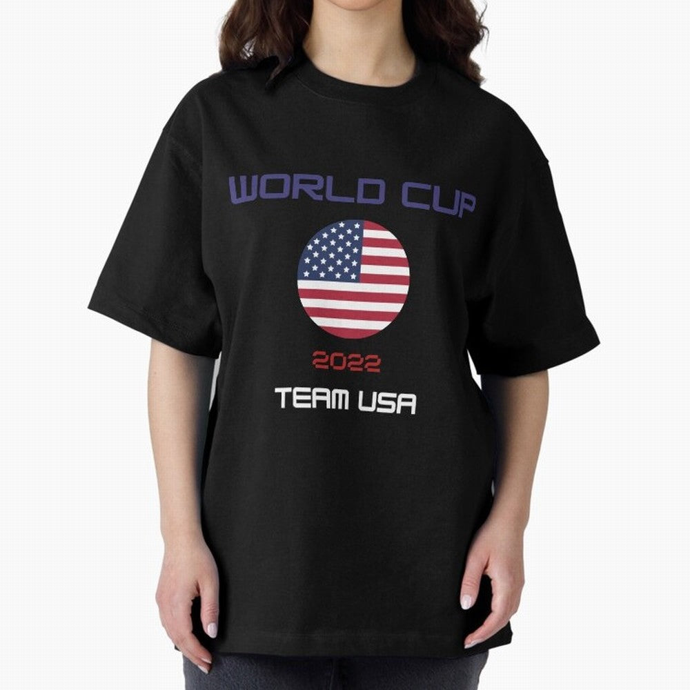 World cup 2022 Team USA Oversized T-Shirt Build Match Day Hype around FIFA World Cup 2026 Group Stage, Messi, CR7 and Mbappe, England, Supporter Pride, Iconic Celebrations, Legendary Names and Global Match Day Energy; Perfect for Fans, Collectors,