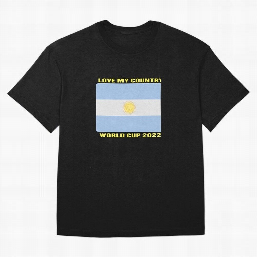 I Love My Country Argentina World Cup 2022 Oversized T-Shirt Bring Home FIFA World Cup 2026 Group Stage for Fans of Neymar, Haaland and Cristiano Ronaldo and Argentina and Brazil, Bringing Global Supporter Spirit, Legendary Goals, National Colors