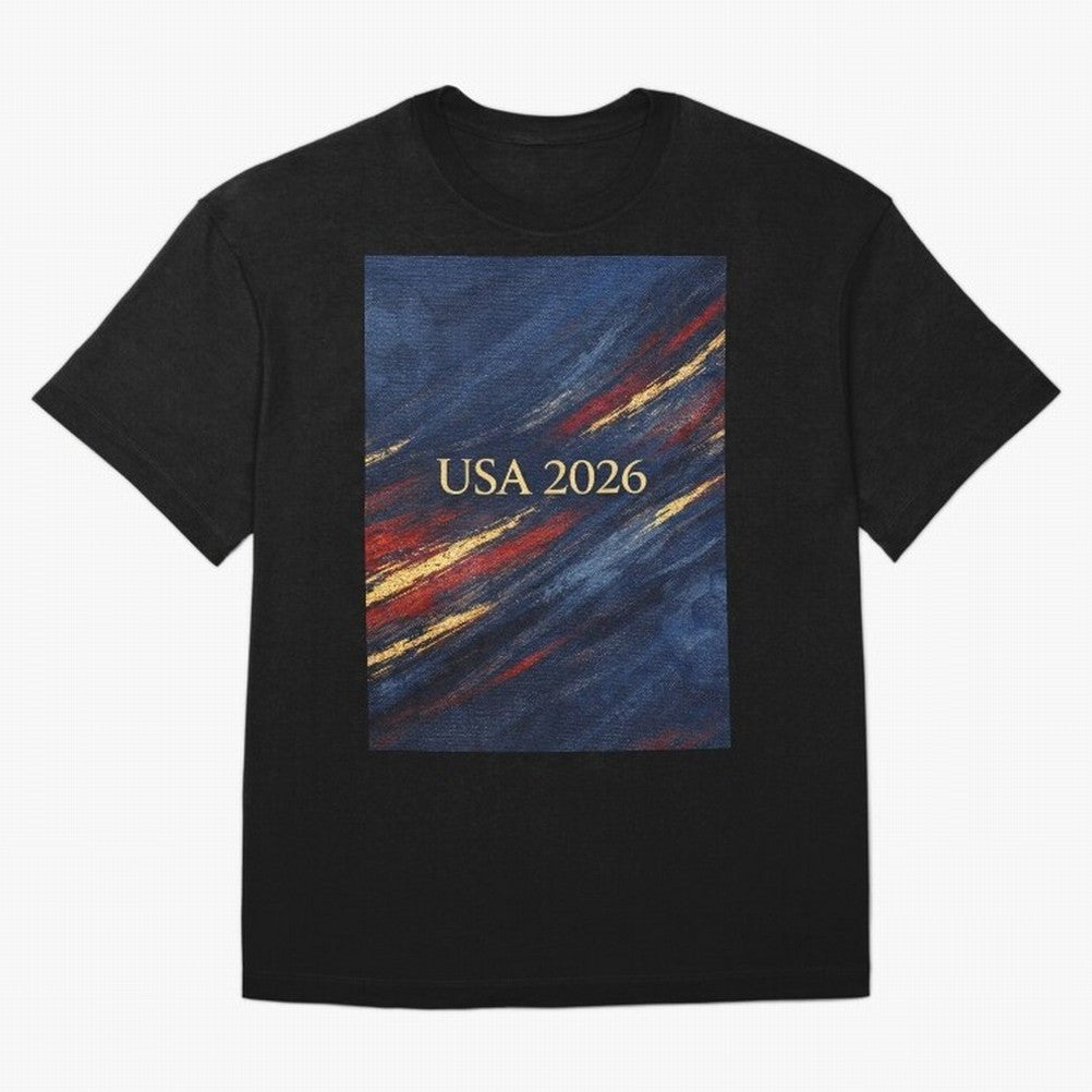 Elevated USA 2026 Soccer Oversized T-Shirt Join the Global Buzz around FIFA World Cup 2026 Connected to Mbappe, France Energy, Supporter Pride, Iconic Celebrations, Legendary Names and Global Match Day Energy; Ideal for Passionate Fans Who Love