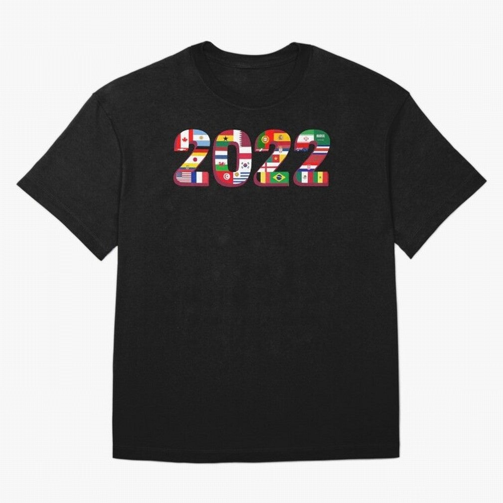 Flags of the 32 Teams that Played in Qatar in 2022 for Football Fans Oversized T-Shirt Bring Bold Fan Energy to FIFA World Cup 2026 USA Canada Mexico Spirit, Driven by Netherlands, CR7 and Messi, Football Passion, Legendary Performances, Festival