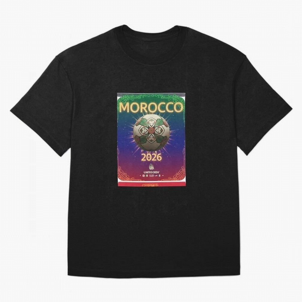 Morocco 2026 World Cup - Traditional Zellige Football Oversized T-Shirt Celebrate Rivalries and Pride in FIFA World Cup 2026 Group Stage for Fans of Haaland and Mbappe and Spain and Netherlands, Bringing Goal Celebration Energy, Supporter Heritage,