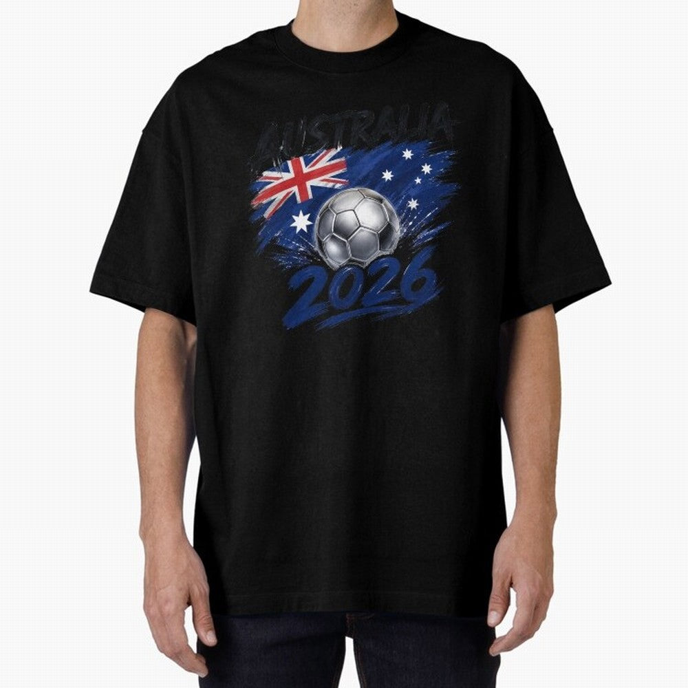 Australia Soccer 2026: Grunge Flag & Football Pride Oversized T-Shirt Carry National Pride through the FIFA World Cup 2026 Journey through Cristiano Ronaldo, Haaland and CR7 Highlights, Brazil Pride, Football History, Final Match Energy, Crowd