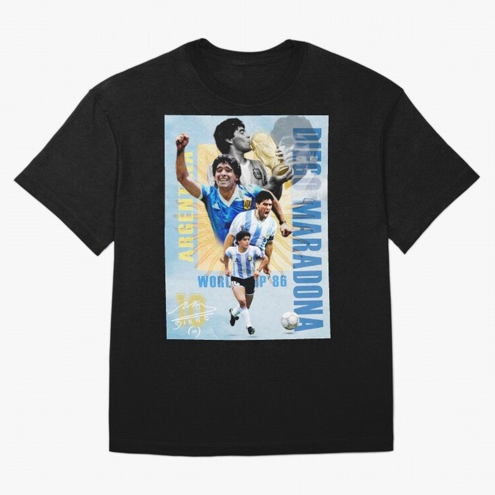 Diego Maradona Argentina Poster - Iconic World Cup Legend Art Print Oversized T-Shirt Get Ready for Global Football Passion for FIFA World Cup 2026 Group Stage, Highlighting Messi and Cristiano Ronaldo, Argentina, France and Brazil, Stadium Chants,