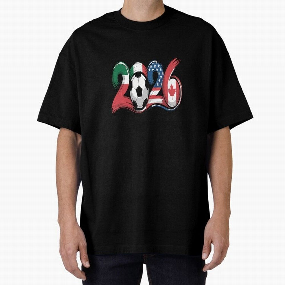 2026 Soccer Play Game Year Players Oversized T-Shirt Celebrate Unforgettable Nights in Global Football Passion for FIFA World Cup 2026 Group Stage, Inspired by Neymar, England and Germany, Sports Nostalgia, International Competition, Famous Players