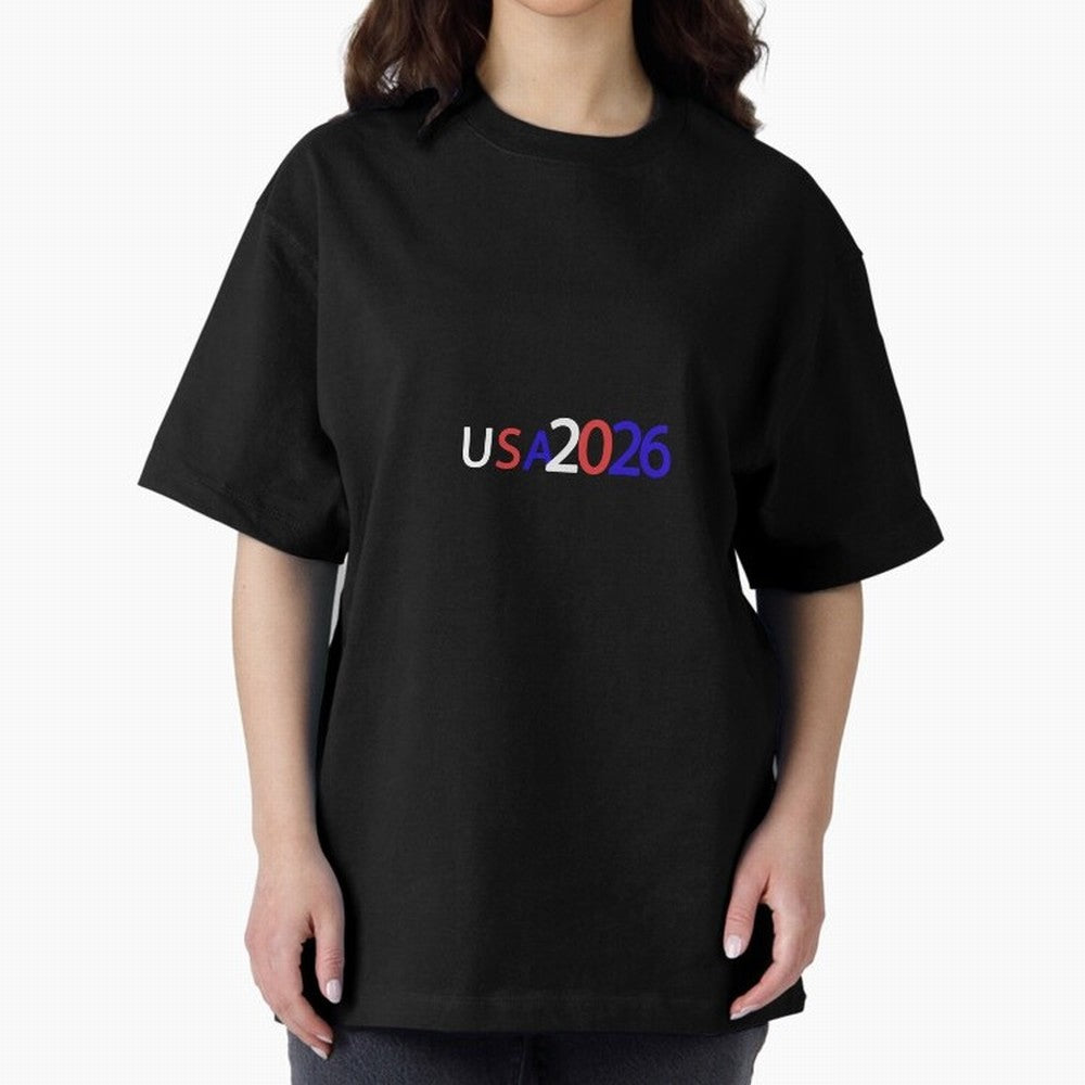 USA 2026 Oversized T-Shirt Honor the Beautiful Game during FIFA World Cup 2026 USA Canada Mexico for Fans of Messi, Neymar and Mbappe and Spain and Netherlands, Bringing Worldwide Fan Energy, Dramatic Goals, Stadium Lights and Championship