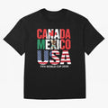 world cup 2026 hosts - canada mexico usa soccer fan Oversized T-Shirt Create the FIFA World Cup 2026 Group Stage Journey through CR7 Highlights, Portugal Pride, Tournament Hype, Historic Matchups, Family Viewing Parties and Global Sports Pride;