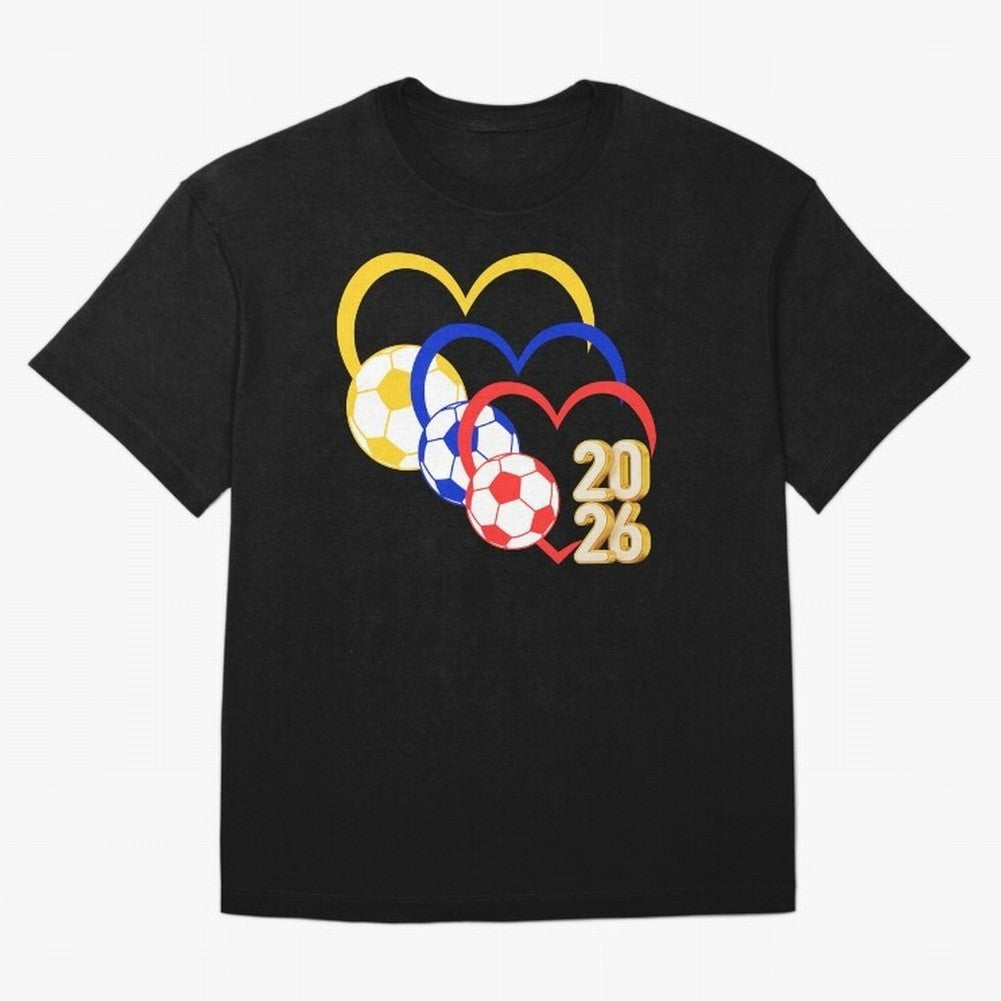 Football 2026 Hearts Colombia Sports Design Oversized T-Shirt Follow Every Goal of Match Day Hype around FIFA World Cup 2026 Group Stage, Haaland and Mbappe, Brazil, Portugal and Argentina, Tournament Hype, Historic Matchups, Family Viewing Parties