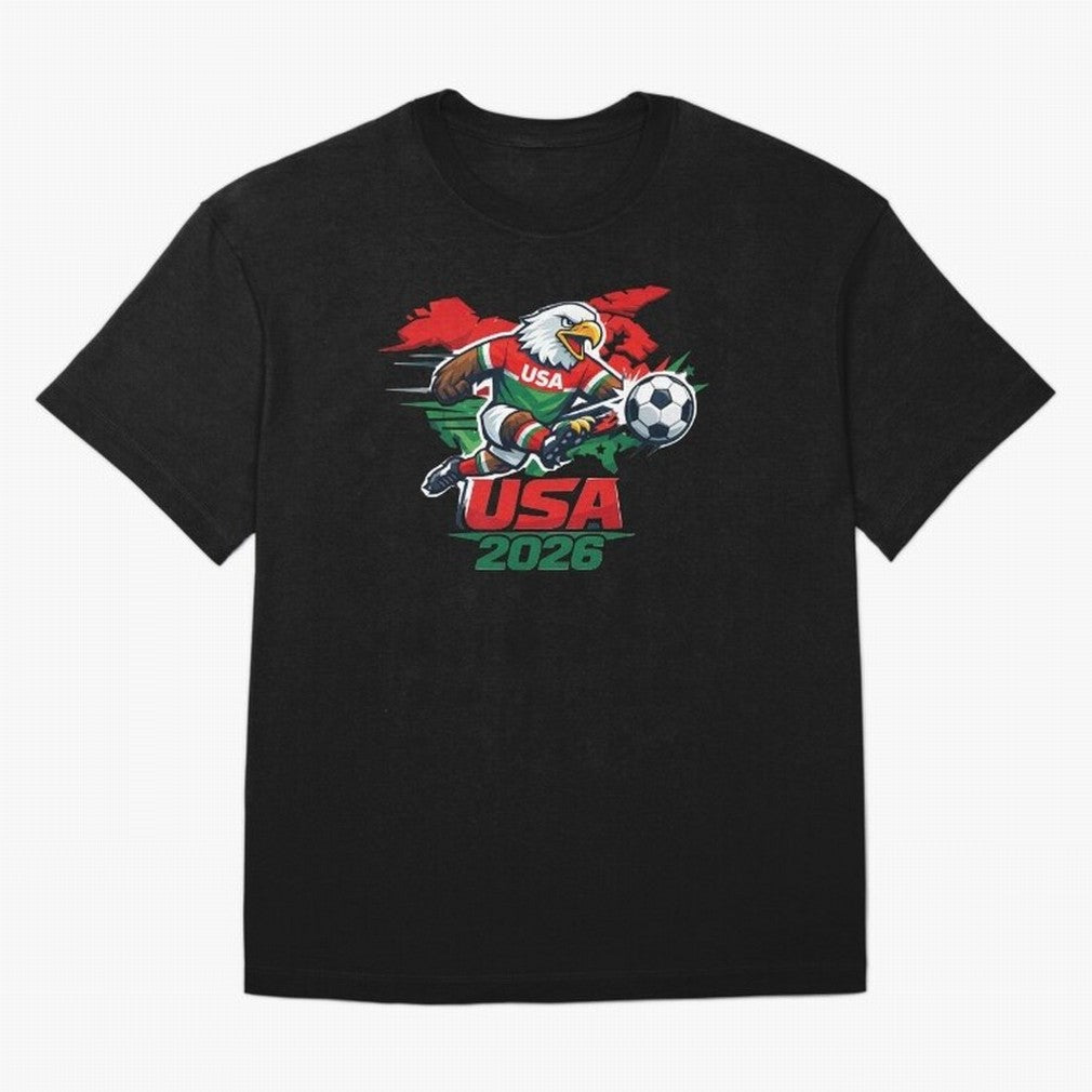 USA Canada Mexico Soccer Cup Oversized T-Shirt Celebrate National Team Dreams in Global Football Passion for FIFA World Cup 2026, Connected to Messi, Neymar and Mbappe, Portugal, Spain and Germany, Football Passion, Legendary Performances, Festival