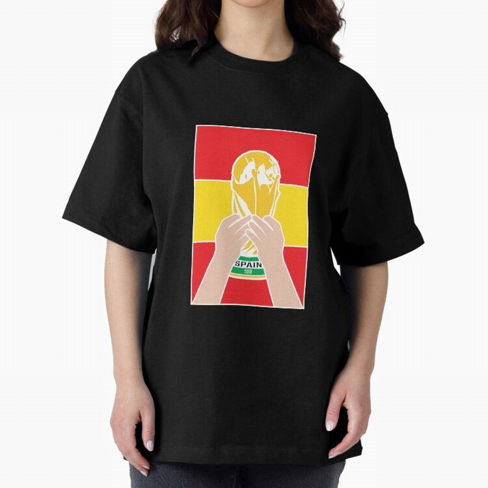 Champion Spain 2010 Oversized T-Shirt Fuel the Hype around FIFA World Cup 2026 Spirit, Centered on Spain and Netherlands, CR7 and Messi, Stadium Memories, Football Loyalty, International Chants and Championship Tradition; Ideal for Fans Who Follow