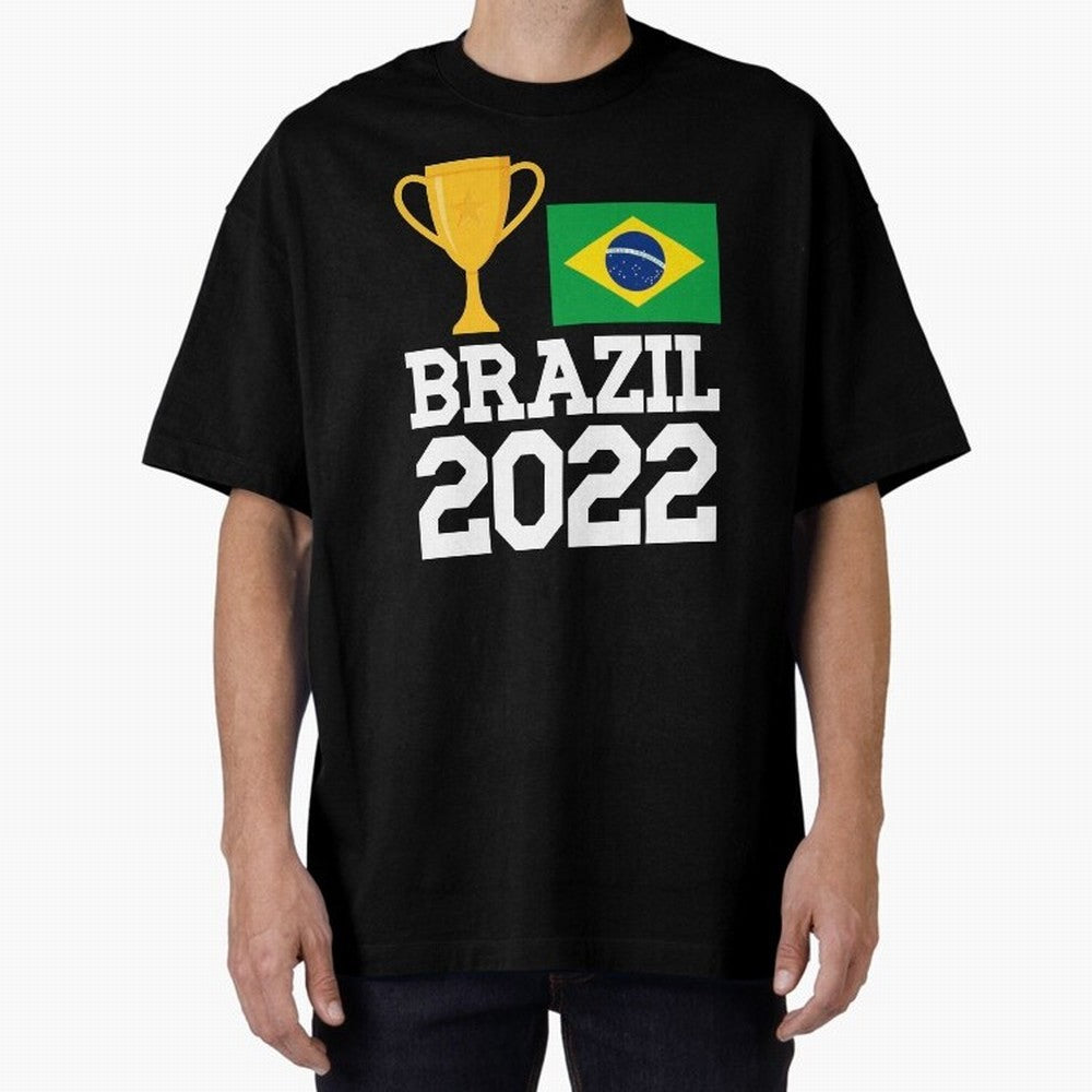 Brazil Soccer Team Fan Football Brazilian Flag 2022 T-Shirt - Brazil T shirt Soccer - Brazil Flag Vintage - Brazilian Oversized T-Shirt Experience the Global Stage of FIFA World Cup 2026 Group Stage Driven by Messi and Cristiano Ronaldo, France and