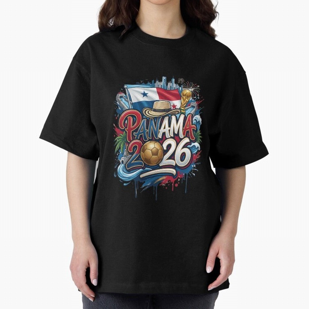 Panama World Cup 2026 Football Legacy Oversized T-Shirt Stand Out with Spirit from the FIFA World Cup 2026 Journey through Neymar, Haaland and Cristiano Ronaldo Highlights, England Pride, Football Passion, Legendary Performances, Festival Vibes and