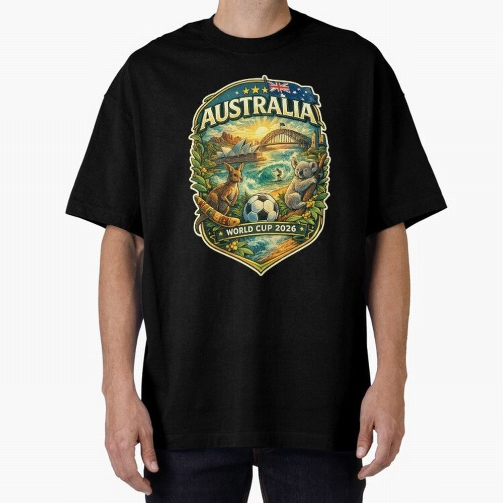 Australia FIFA World Cup 2026 Sydney Opera House Outback Kangaroo Coast Oversized T-Shirt Follow the Road to Match Day Hype around FIFA World Cup 2026 USA Canada Mexico, CR7 and Messi, Netherlands, Sports Nostalgia, International Competition,