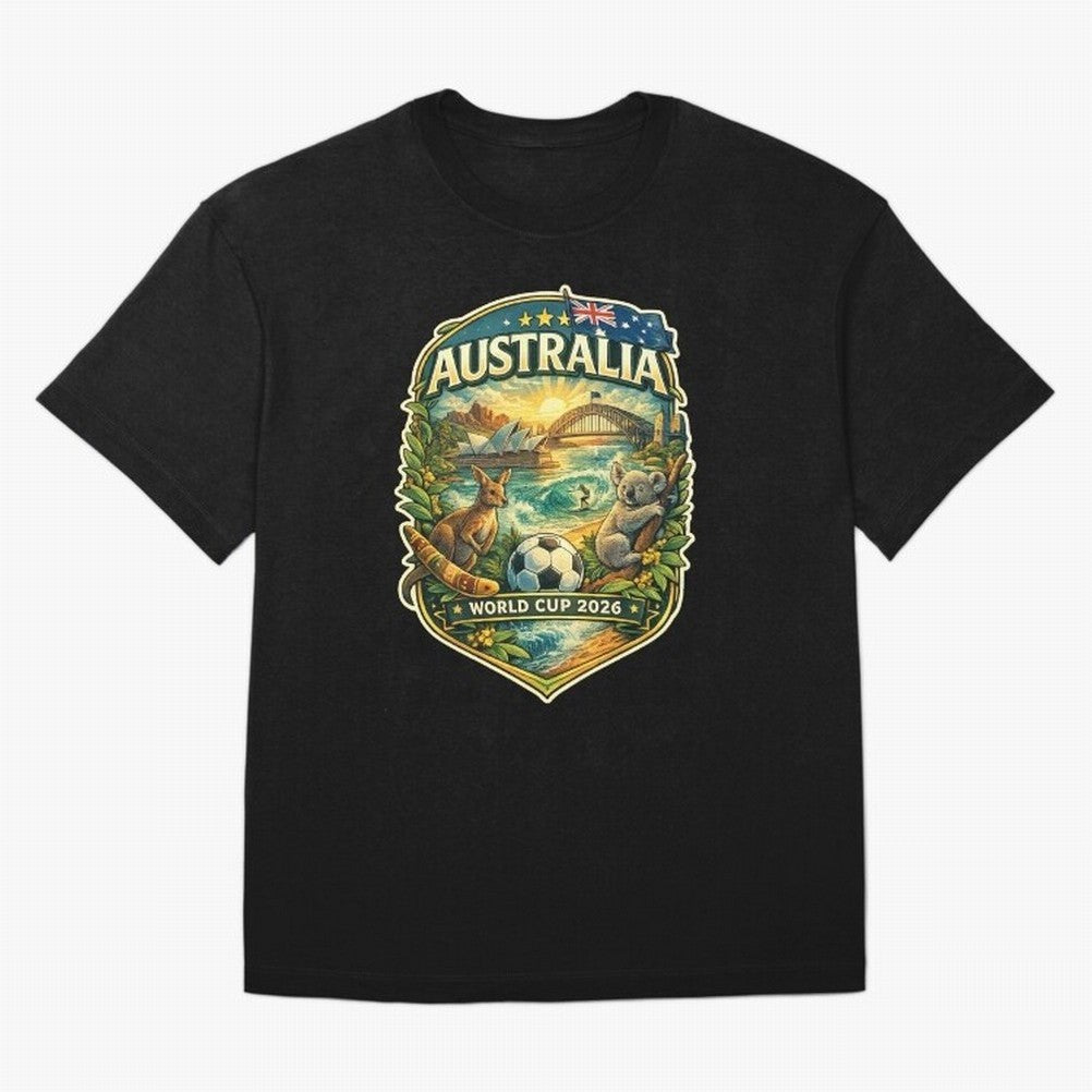 Australia FIFA World Cup 2026 Sydney Opera House Outback Kangaroo Coast Oversized T-Shirt Follow the Road to Match Day Hype around FIFA World Cup 2026 USA Canada Mexico, CR7 and Messi, Netherlands, Sports Nostalgia, International Competition,