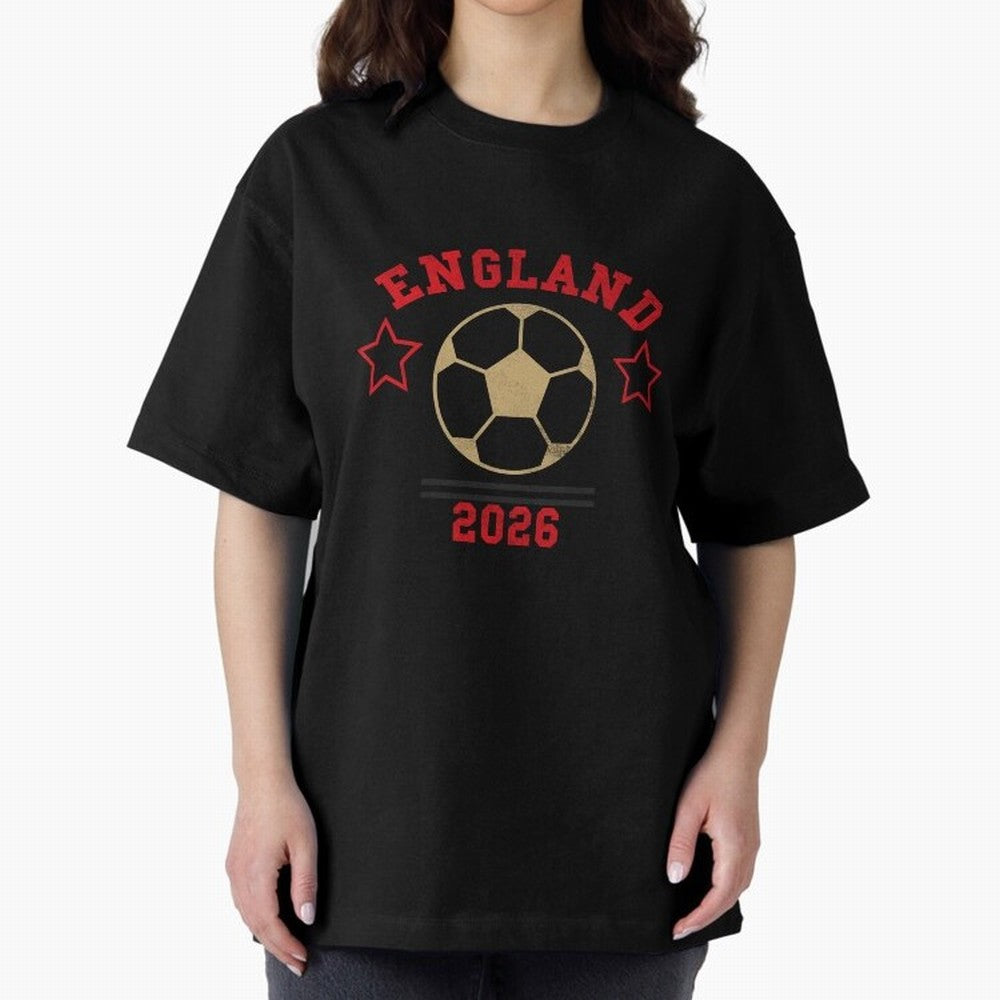 England ¡ª Vintage Soccer Tee Oversized T-Shirt Celebrate Global Football Passion for FIFA World Cup 2026 Group Stage, Celebrating CR7, Germany, Global Supporter Spirit, Legendary Goals, National Colors and Tournament Celebration; Made for