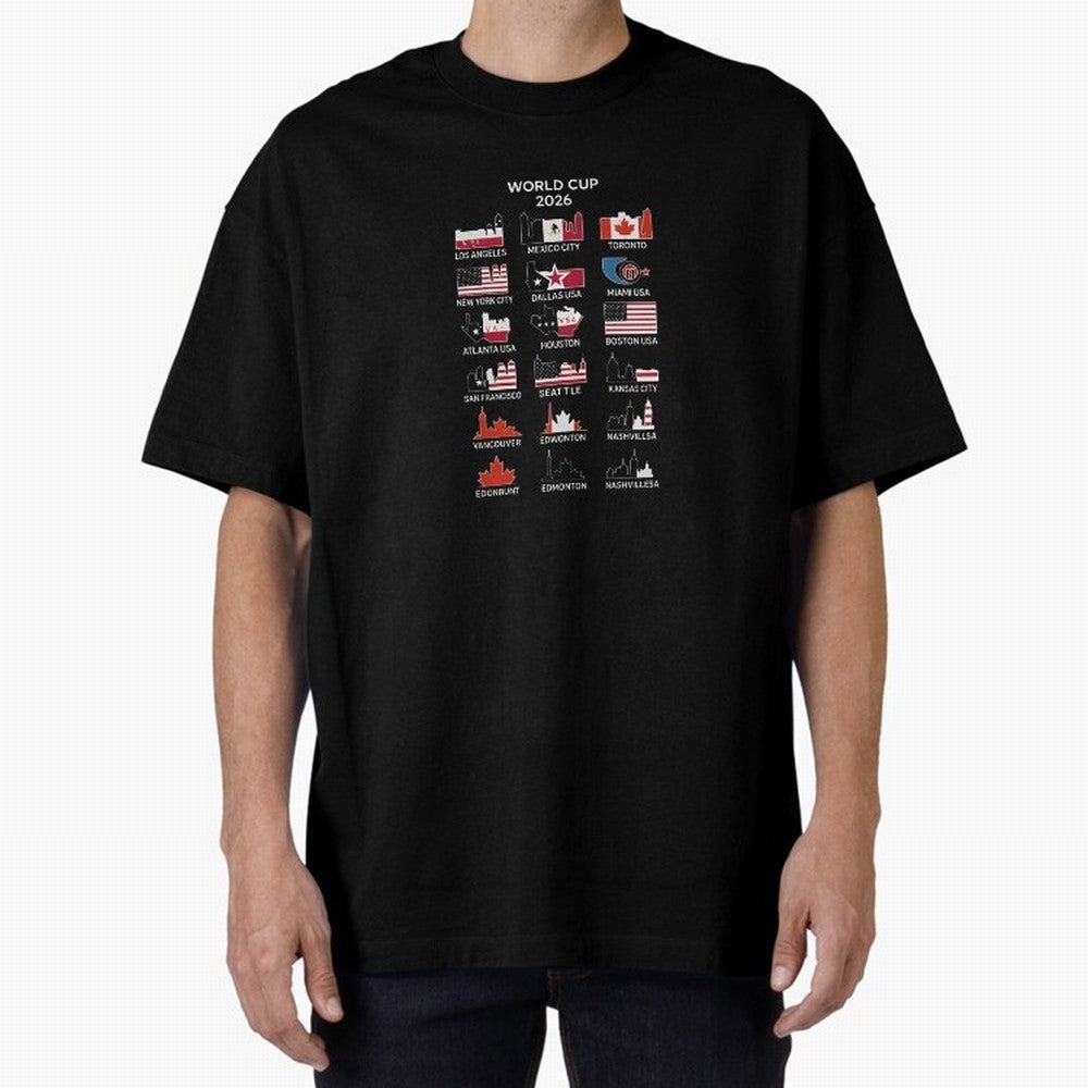World Cup 2026 Host Cities T-Shirt_84292126 Oversized T-Shirt Represent the Passion of FIFA World Cup 2026 Group Stage with Messi, Neymar and Mbappe, Spain Energy, Match Day Excitement, Supporter Culture, Golden Goals and Global Football Passion;