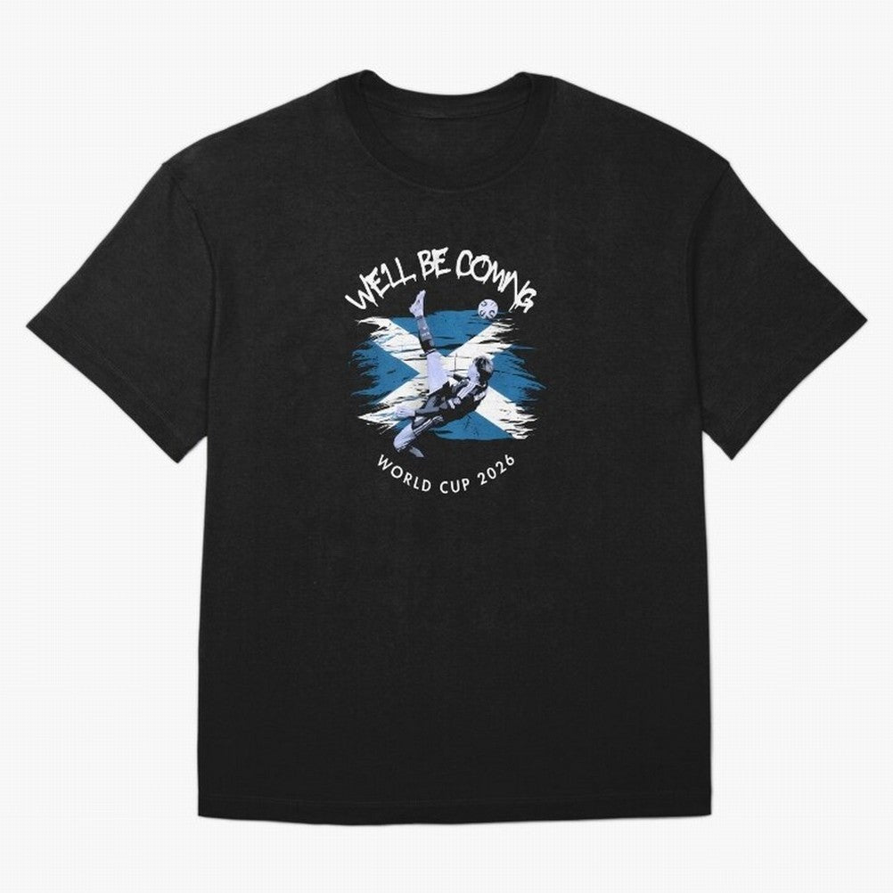 We'll be coming 2026 - Tartan Army Returns T-Shirt_83870751 Oversized T-Shirt Represent Fans Who Live for the FIFA World Cup 2026 Journey through Messi, CR7 and Mbappe Highlights, Argentina, France and Brazil Pride, Football Passion, Legendary