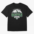 World Soccer Tournament Cup 2026 Seattle Oversized T-Shirt Relive Legendary Nights from the FIFA World Cup 2026 USA Canada Mexico Journey through Messi Highlights, Brazil Pride, Match Day Excitement, Supporter Culture, Golden Goals and Global