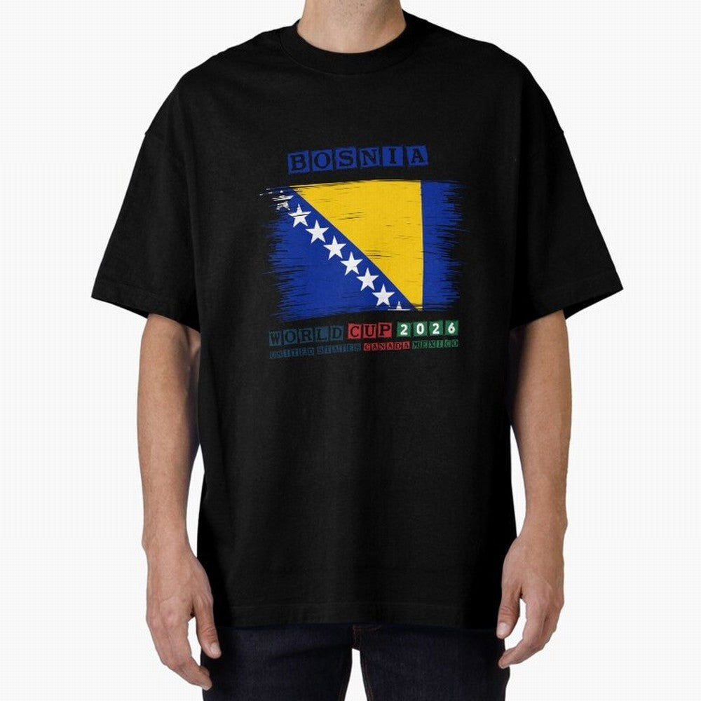 BOSNIA WORLD CUP 2026 Oversized T-Shirt Bring Home FIFA World Cup 2026 for Fans of Mbappe and Neymar and Brazil, Portugal and Argentina, Bringing Soccer Culture, Superstar Moments, National Team Dreams and Competitive Fire; Ideal for Fans Who