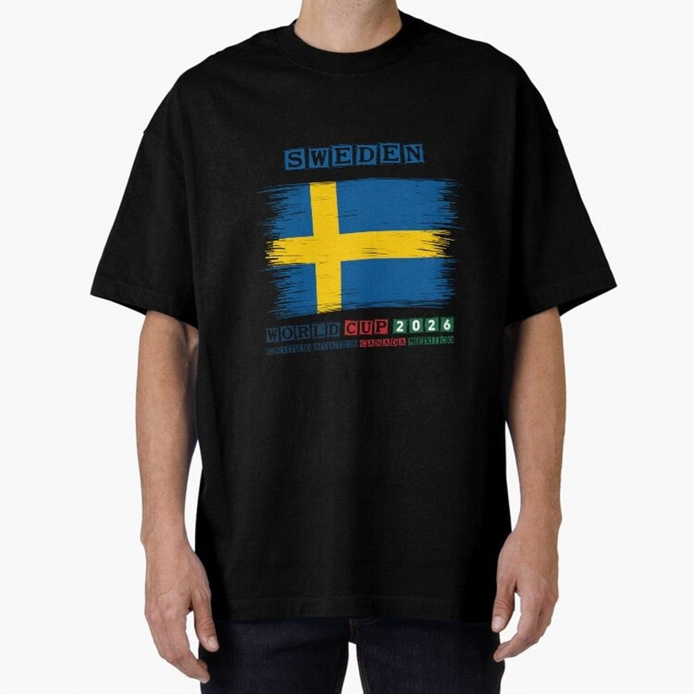 SWEDEN WORLD CUP 2026 Oversized T-Shirt Feel Global Football Passion for FIFA World Cup 2026, Driven by Haaland, Brazil, Football Passion, Legendary Performances, Festival Vibes and Supporter Community; Ideal for Football Dads, Football Moms,