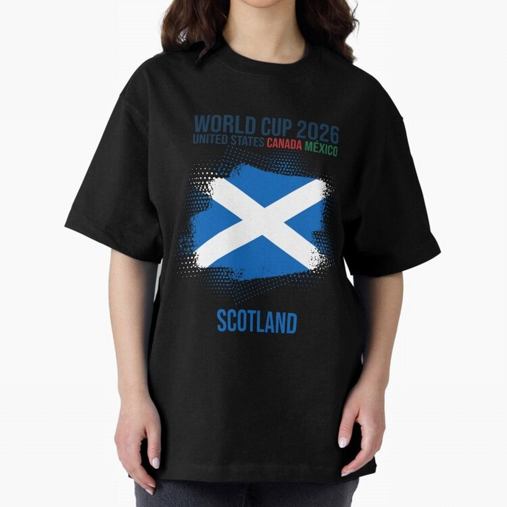 SCOTLAND WORLD CUP 2026 Oversized T-Shirt Show Match Day Excitement for FIFA World Cup 2026 USA Canada Mexico Featuring Messi, CR7 and Mbappe, Portugal Energy, Soccer Culture, Superstar Moments, National Team Dreams and Competitive Fire; Great for