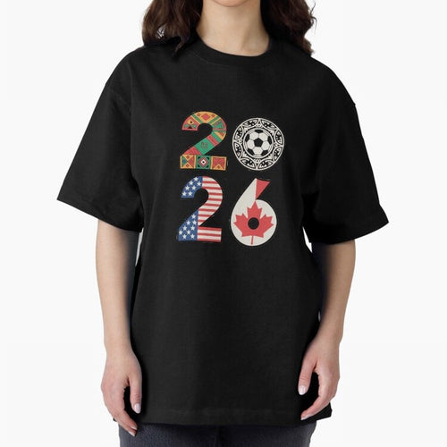2026 Football Countries Design ¨C USA, Canada & Mexico Inspired Art Oversized T-Shirt Make Memories around the FIFA World Cup 2026 Group Stage Journey through Messi, Neymar and Mbappe Highlights, Brazil Pride, Fan Favorite Moments, National Team