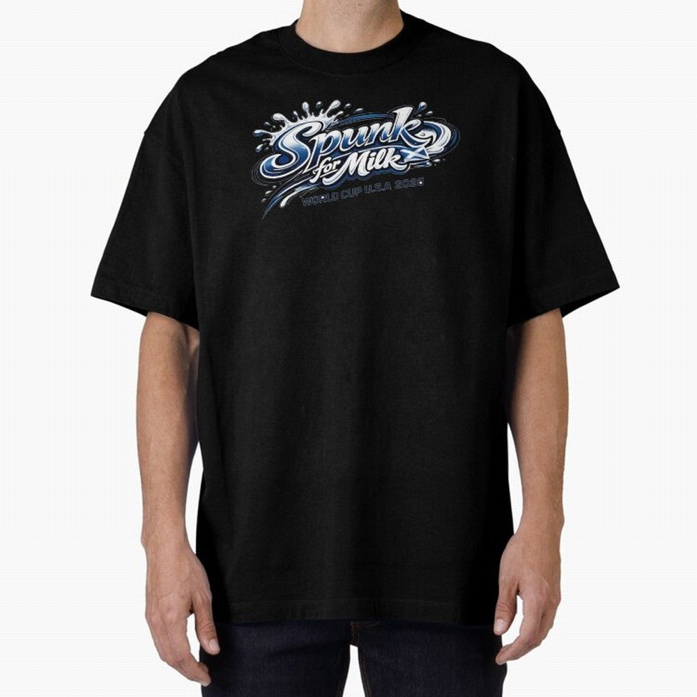 Spunk for Milk Oversized T-Shirt Make Every Kick Count in FIFA World Cup 2026 USA Canada Mexico for Fans of Neymar, Haaland and Cristiano Ronaldo and Portugal, Bringing Fan Favorite Moments, National Team Passion, Big Match Drama and Soccer